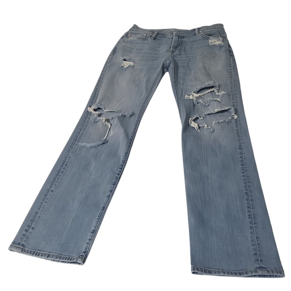 Abercrombie & Fitch Jeans Mens 30x32 Blue Kennan Straight Stretch Distressed